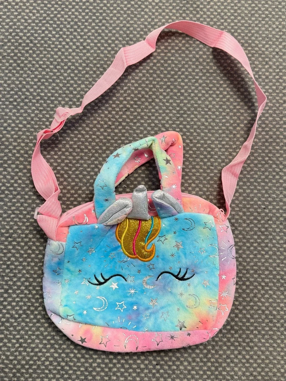 Unicorn Plush Crossbody Bag for Kids - Multicolor